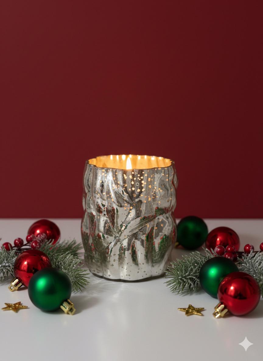 CHRISTMAS TINSEL CANDLE